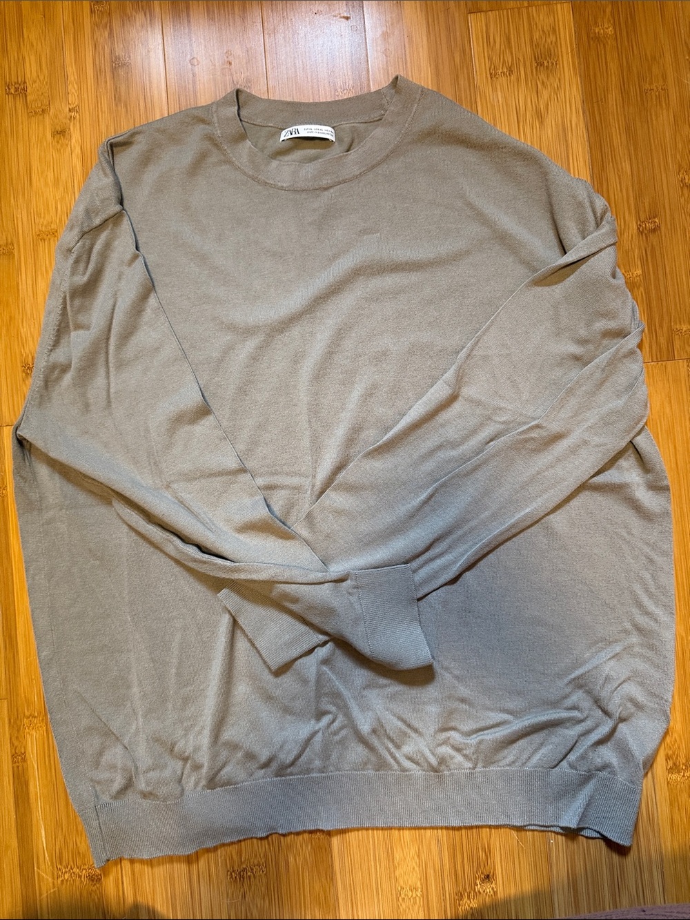 ZARA Men Crewneck Sweater in Taupe